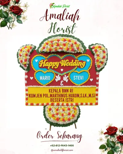 Karangan Papan Bunga Pernikahan di Panawangan